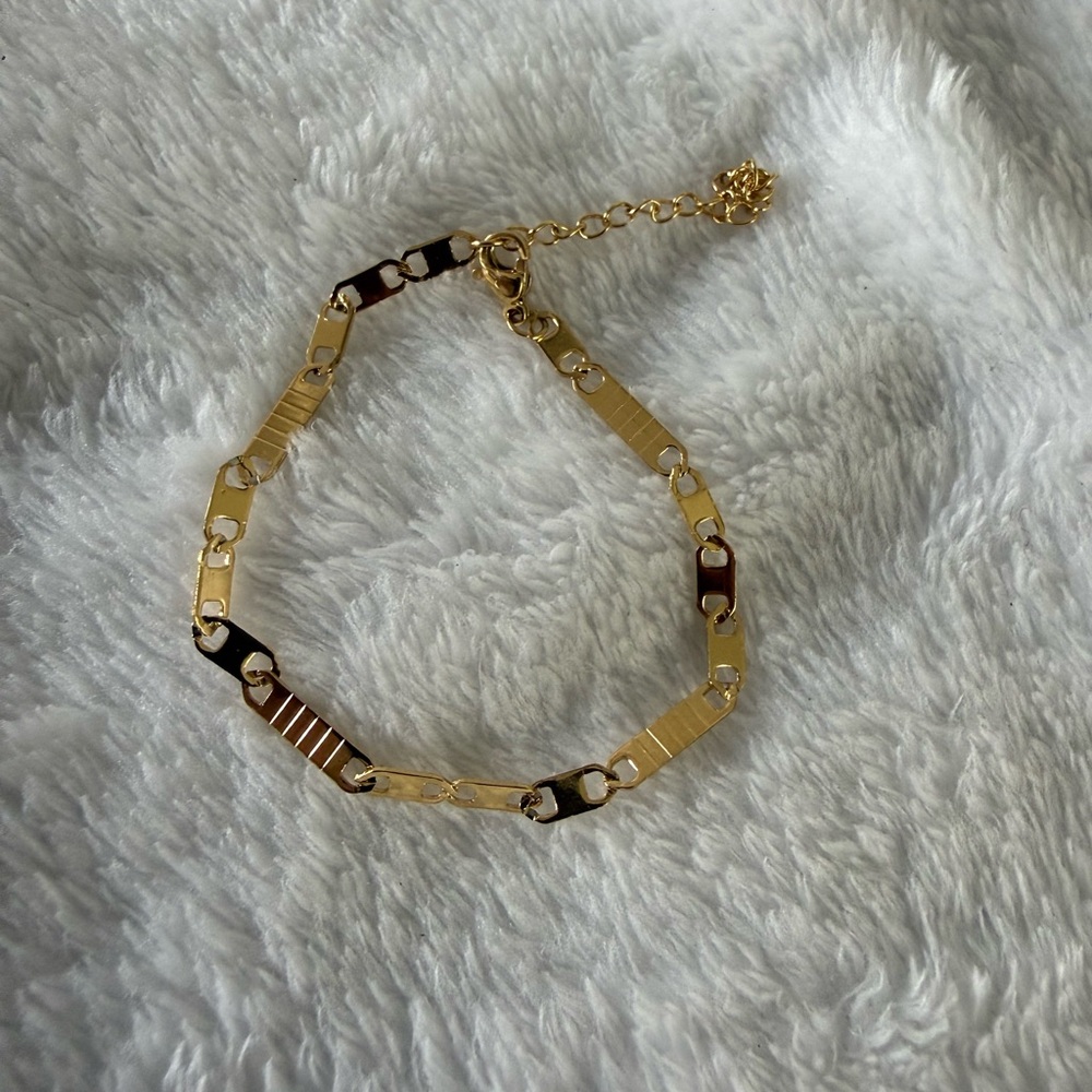 Slide Gold Tone Link Bracelet